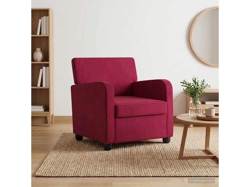  Vidaxl fauteuil bordeaux velours  - Conforama B