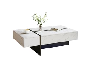 Table basse rectangulaire coloris blanc LPOSPI - 60 cmx105 cm