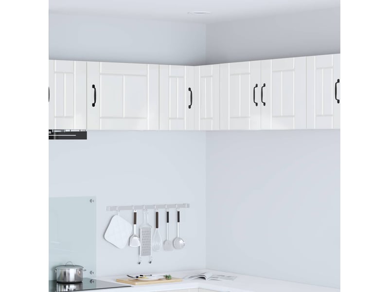  Meuble mural de cuisine, armoire d'angle cuisine lucca blanc brillant 57x57x40cm  - Conforama B