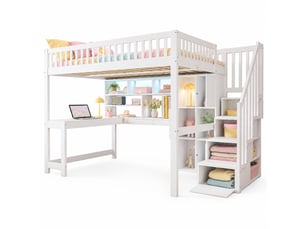 Lit mezzanine 140x200 cm STILVORA   coloris blanc