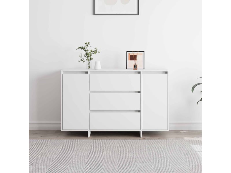  Buffet - bahut - meuble de rangement avec tiroir blanc 120 x 41 x 75 cm bois d'ingénierie  - Conforama D