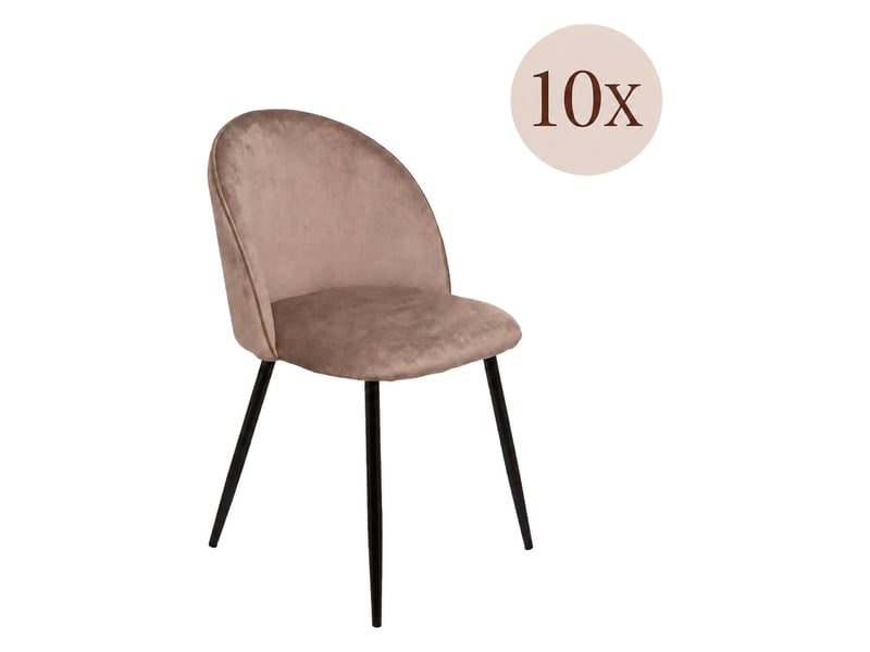  Chaise achito, lot de 10 chaises, gris taupe Achitoe - Conforama A