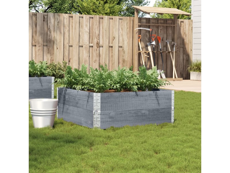  Jardinière - bac à fleurs gris 100x100 cm bois de pin massif  - Conforama B