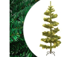 Sapin de noël - arbre de noël hélicoïdal pré-éclairé et support vert 150 cm pvc