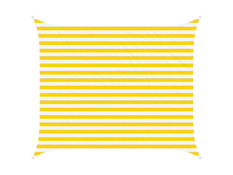 Voile d'ombre - voile d'ombrage - voile parasol jaune et blanc 2,5 x 3 m 100 % polyester oxford  - Conforama A