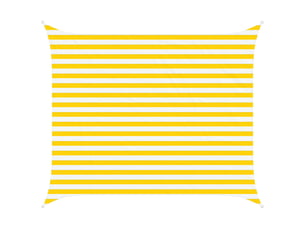 Voile d'ombre - voile d'ombrage - voile parasol jaune et blanc 2,5 x 3 m 100 % polyester oxford