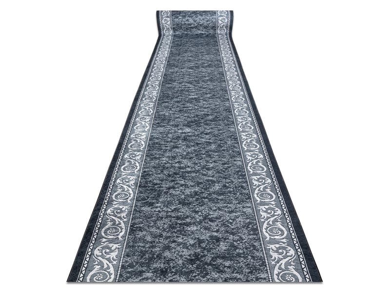 Tapis de couloir antidérapant lotus romantic 60980 classique, ornement gris lavable 120 cm 120x340 cm - Conforama A