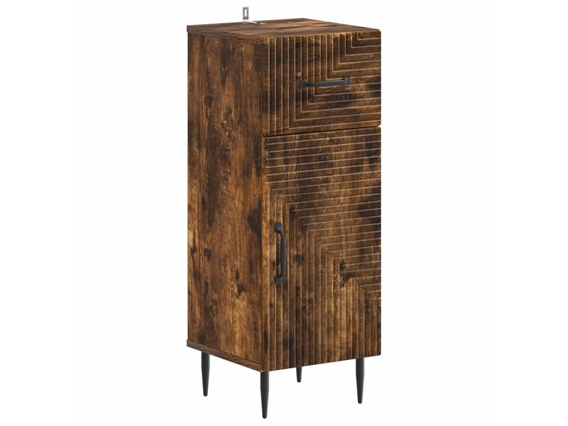  Ensemble de meuble de salle de bain 3 pièces haarlem chêne fumé cf63451  - Conforama C