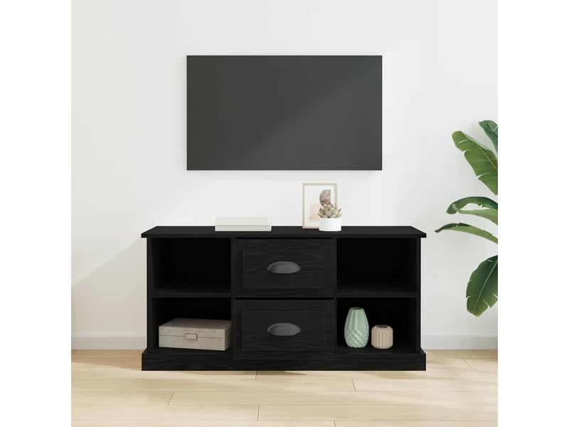 Meuble tv - banc tv - meuble de rangement 99,5 x 35,5 x 48 cm chêne noir bois d'ingénierie - Conforama D