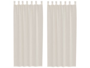 Lot de 2 rideaux en voile, voilages avec passants crème cf44441