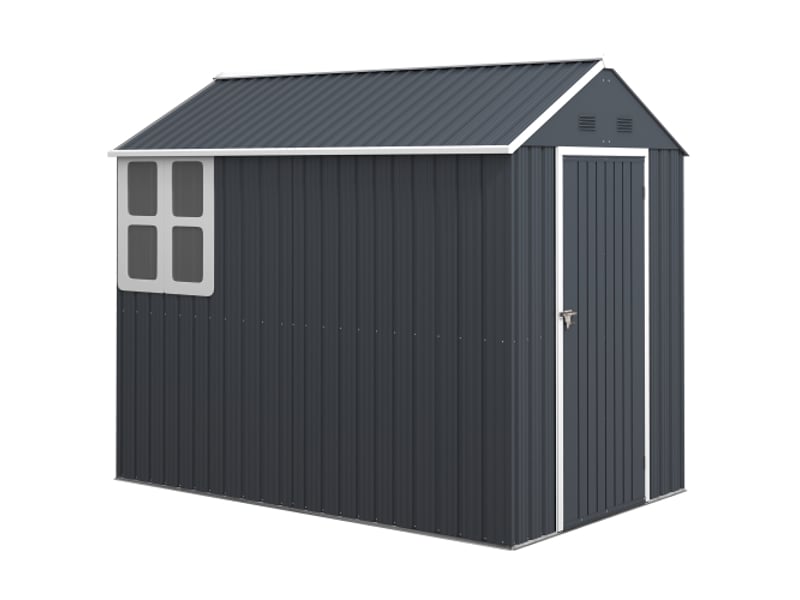  Abri de jardin en acier 4 m², fenêtre, verrouillable, 259x172x222 cm, gris foncé  - Conforama A
