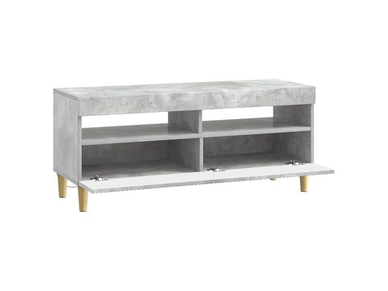  Meuble tv - banc tv - meuble de rangement led gris béton bois d'ingénierie  - Conforama E