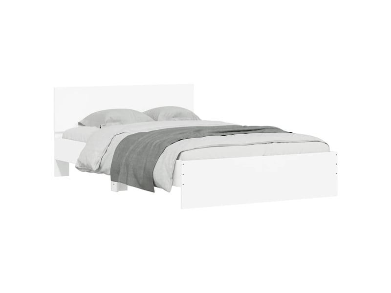  Cadre de lit avec tête de lit et led blanc 120x190 cm  - Conforama E