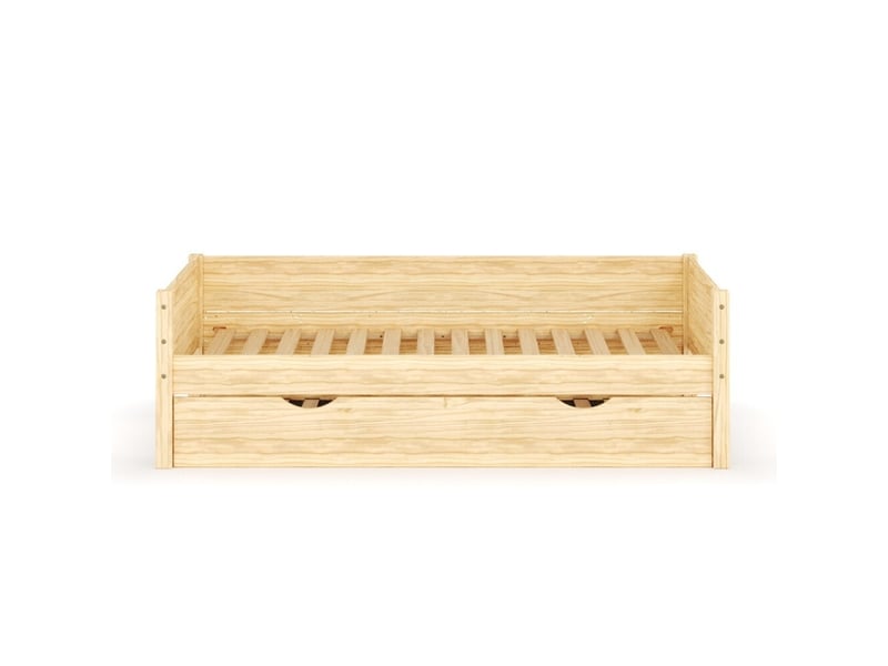  Lit banquette gigogne 90x200 cm louw  bois naturel Louw - Conforama A