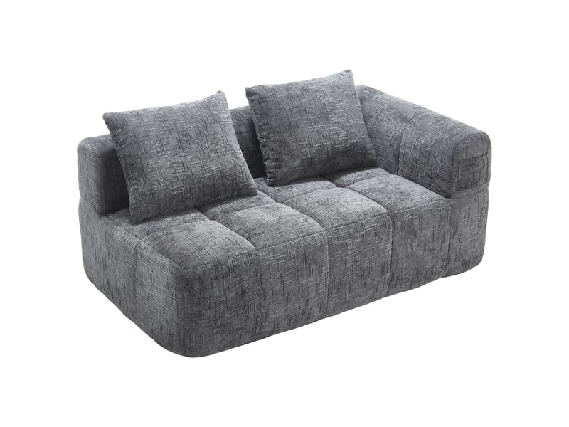  Canapé droit fixe 2 places tissu gris canapé compressible - Conforama A