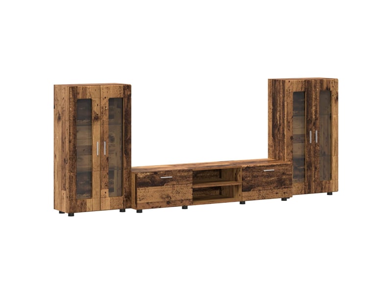  Ensemble meuble tv - banc tv - meuble de rangement florin 3 pcs bois ancien bois d'ingénierie  - Conforama A