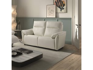 Canapé droit fixe <strong>ALTOBUY</strong> <strong>BALCO</strong> 2 places Assise Cuir / Caisse PU blanc