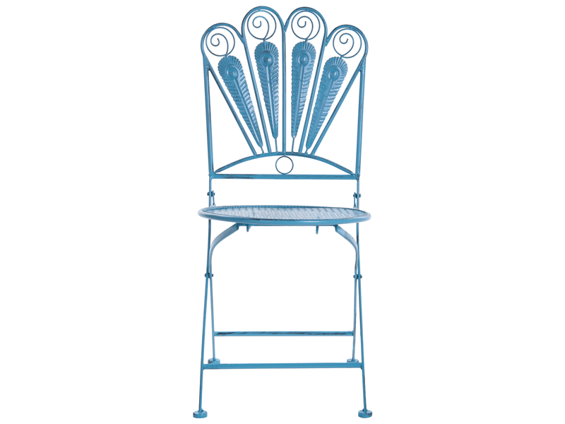 Ensemble bistrot pliant pavia métal bleu  - Conforama E