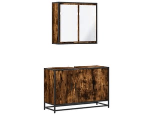 Ensemble de meubles de salle de bain 2 pcs chêne fumé cf63581