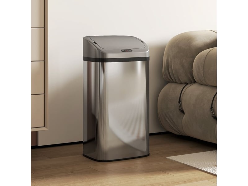  Poubelle à capteur 48 l en acier inoxydable argentée  - Conforama B