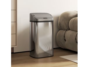 Poubelle à capteur 48 l en acier inoxydable argentée