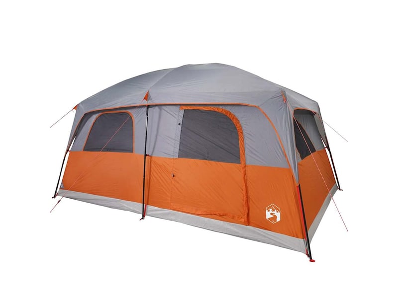 Tente de camping, tente de cabine familiale 8 personnes gris orange imperméable - Conforama D