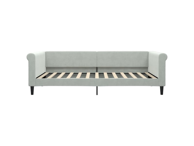  Lit simple- lit adulte -  lit de repos sans matelas gris clair 100x200 cm velours  - Conforama B