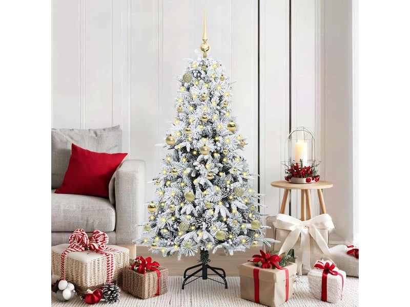  Sapin de noël, arbre de noël artificiel à branches articulées blanc 150 cm shl5575  - Conforama B