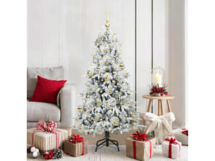 Sapin de noël, arbre de noël artificiel à branches articulées blanc 150 cm shl5575