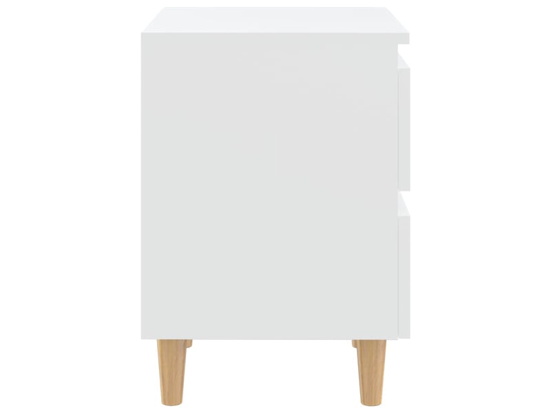 Lot de 2 tables de chevet - cabinet de chevet - table de nuit avec pieds en pin blanc 40x35x50 cm  - Conforama D