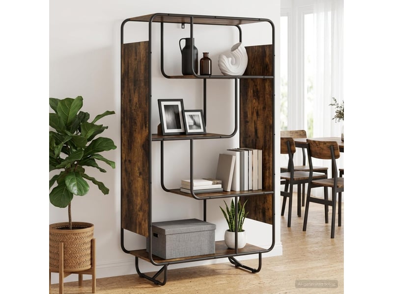 Buffet haut, buffet de rangement chêne fumé 80x37,5x144 cm bois d'ingénierie - Conforama B