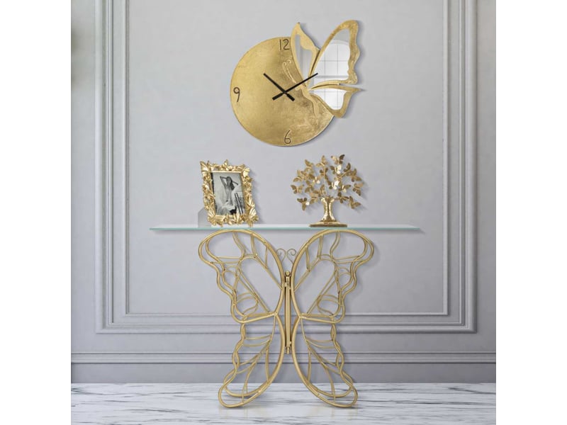 Console en métal et verre butterfly 110 x 40 x 76 cm  - Conforama B