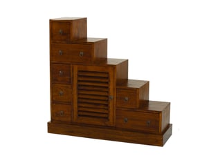 Lauren - meuble escalier 105x37 cm marron bois mindi