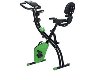 Vélo pliable 2 en 1, 8 résistances, silencieux, cardio, brassards, écran lcd, volant 2,5 kg, vert.