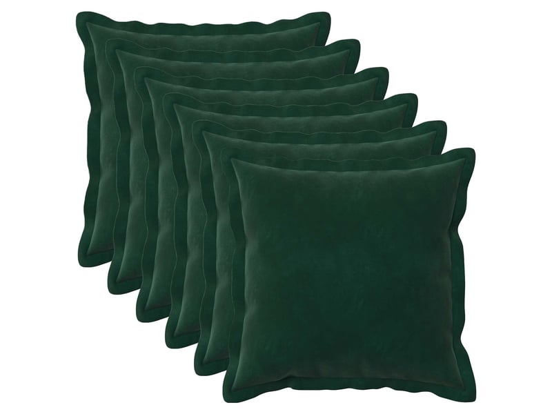  Lot de 6 coussins avec oreiller, coussins décoratifs houten vert foncé fløjl cf51281  - Conforama A