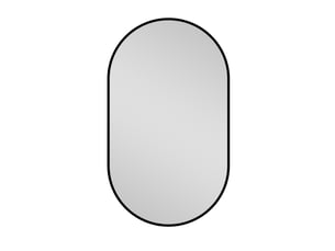 Miroir de salle de bains 50 x 80 cm noir et argent, cadre aluminium, pose murale horizontale ou verticale
