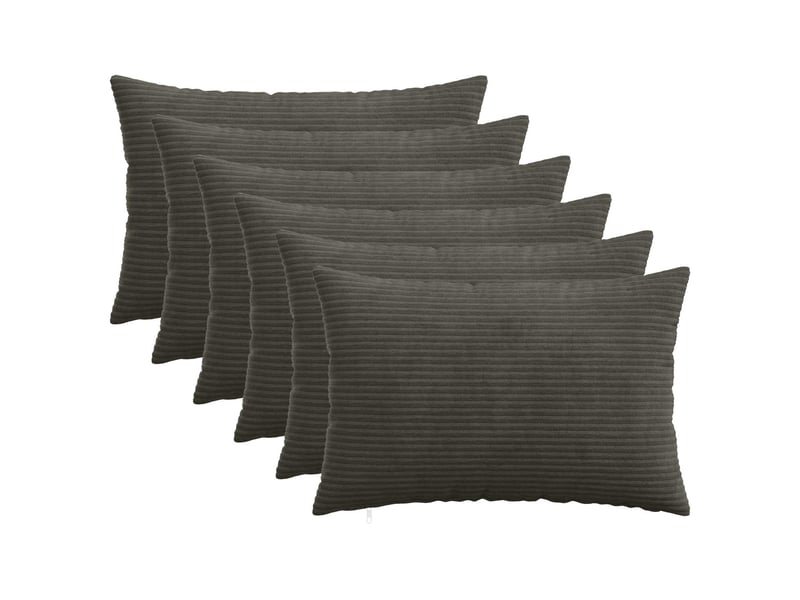  Lot de 6 housses de coussin heerlen anthracite 50 x 80 cm cf49907  - Conforama B