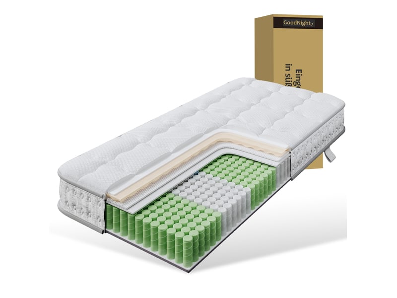  Matelas 90x200 cm 7 zones h3, épaisseur 15 cm, mousse froide et ressorts ensachés, respirant, blanc  - Conforama E