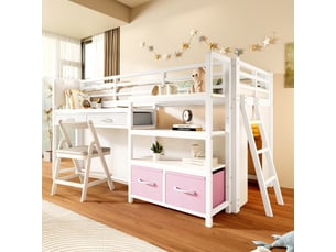 Lit mezzanine 90x200 cm <strong>SWEIKO</strong> <strong></strong> coloris blanc