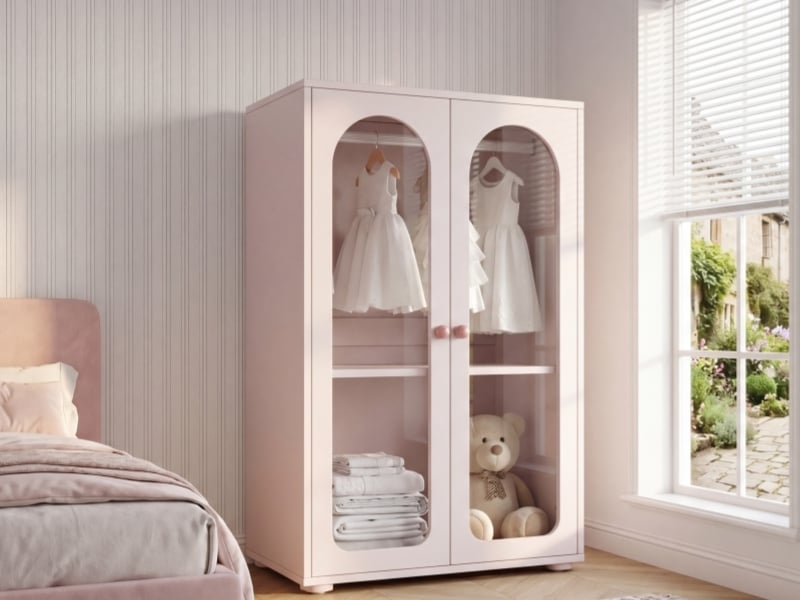  Armoire — rose poudré — 80 × 50 × 120 cm — 2 portes  - Conforama B