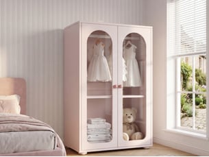 Armoire 2 porte(s) battante   LEYTN  coloris rose largeur 80 cm
