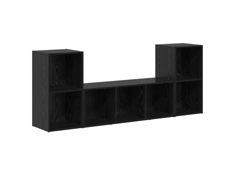  Ensemble meuble tv - banc tv - meuble de rangement 3 pcs noir bois d'ingénierie  - Conforama A