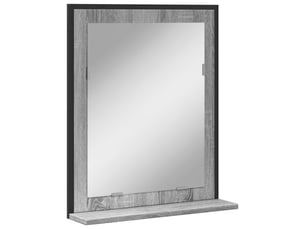 Miroir de salle de bain, miroir de toilette et étagère sonoma gris bois ingénierie cf62545