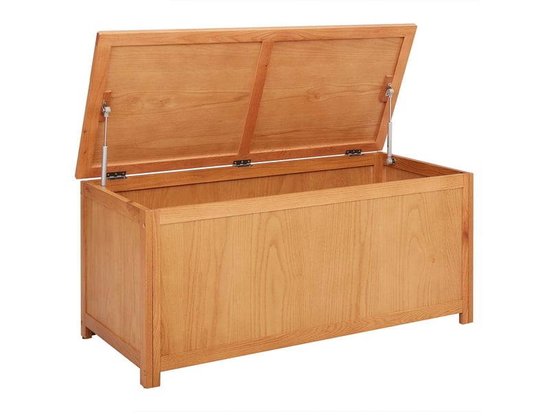 Boîte de rangement, coffre de rangement 110x45x45 cm bois de chêne massif  - Conforama D