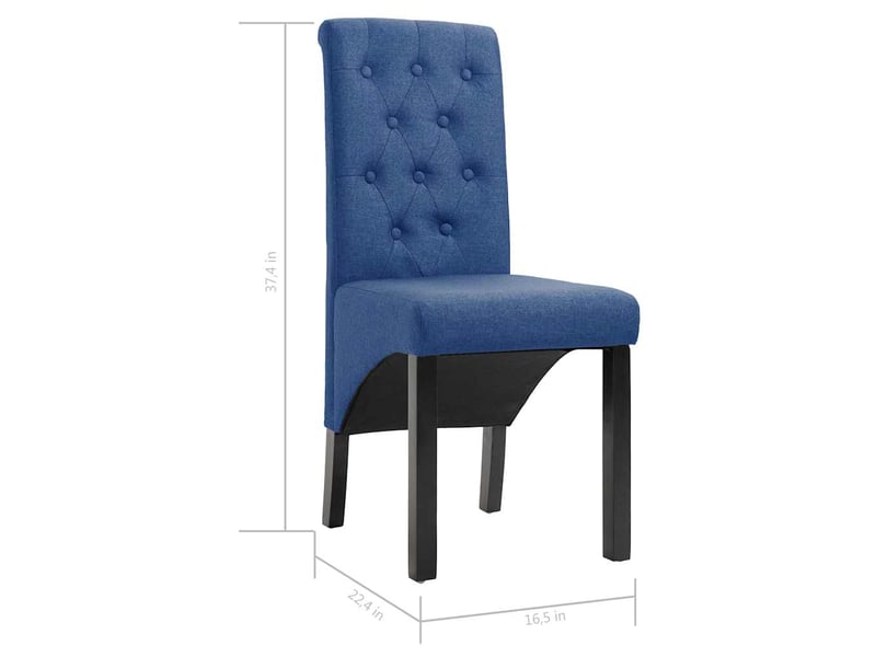 Vidaxl chaises à manger lot de 2 bleu tissu - Conforama C