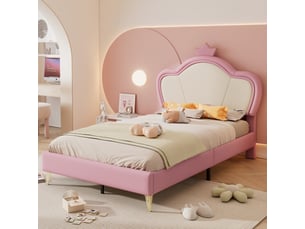 Lit simple 90x200 cm <strong>NAHILIMI</strong>  <strong></strong> coloris rose
