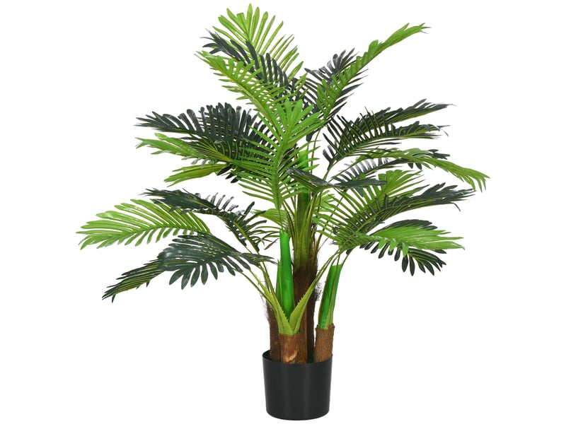  Palmier artificiel h.1 m arbre artificiel tronc branches lichen feuilles grand réalisme pot inclus  - Conforama B