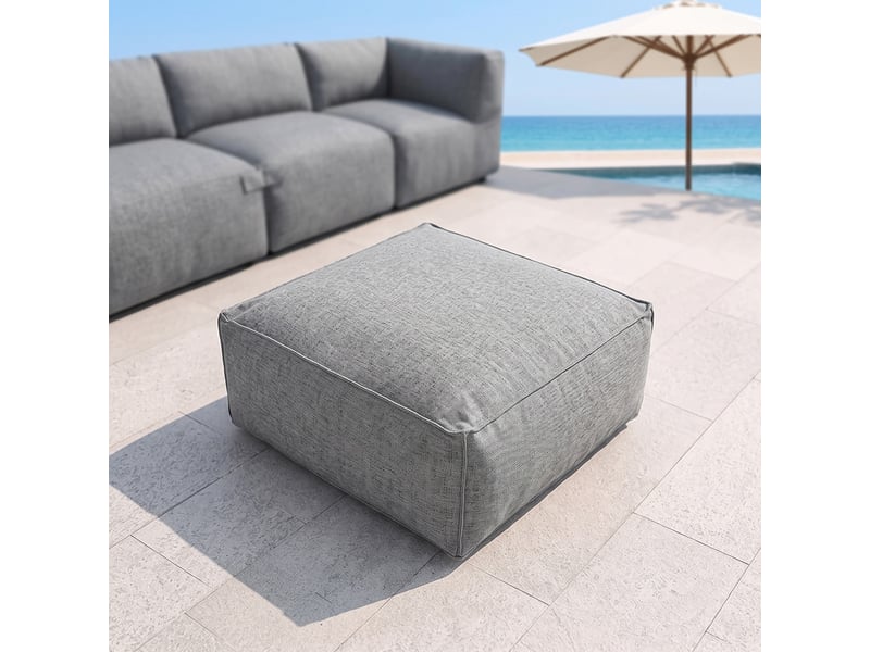  Pouf d’extérieur gris tissu déperlant – 85x85x30 cm praiano  - Conforama E