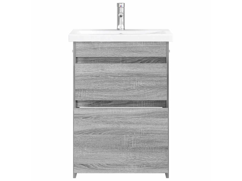  Ensemble de mobilier de salle de bain sonoma gris shl1833  - Conforama C