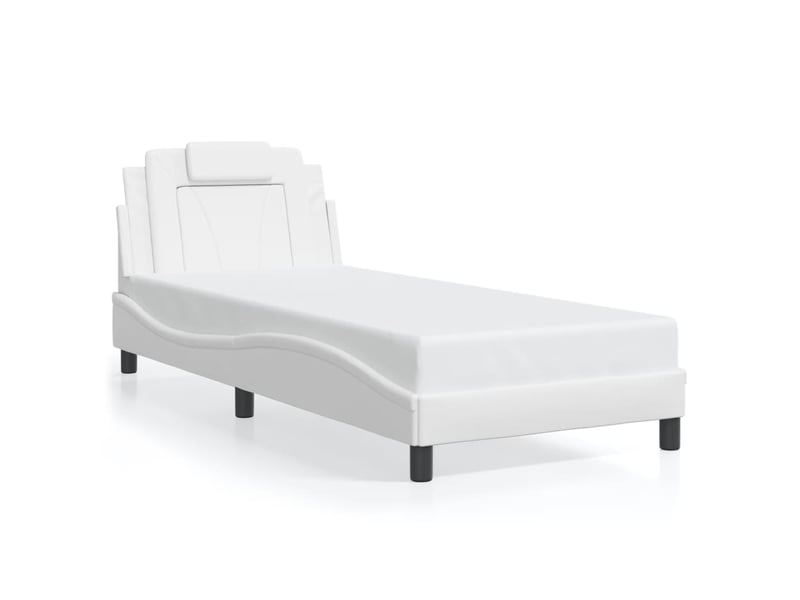 Lit simple- lit adulte - cadre de lit viana avec led sans matelas blanc 80x200 cm - Conforama D